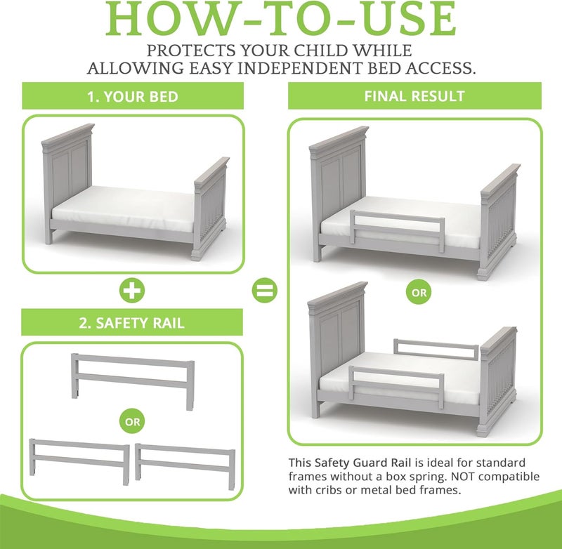 CC KITS Safety Guard Rail for Baby, Kids, and Children - Solid Wood Safety Bed Rail for Toddlers - Easy Installation - Premium Protection for Bunk, Twin, Full, Queen and King Size Beds - (Grey - Delta 026) - Image 5